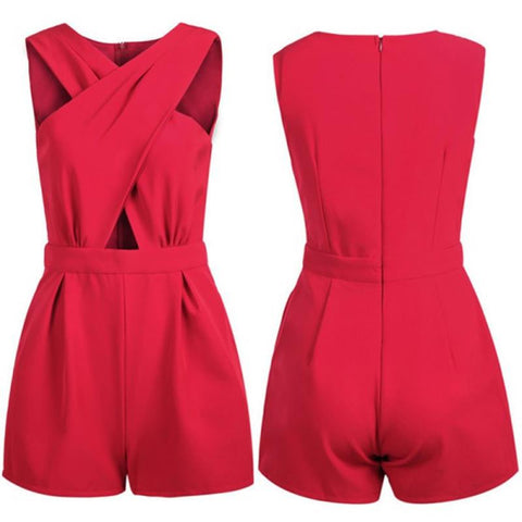 Women's V Neck Bodycon Jumpsuit Trousers