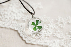 Glass Ball Clover Necklace