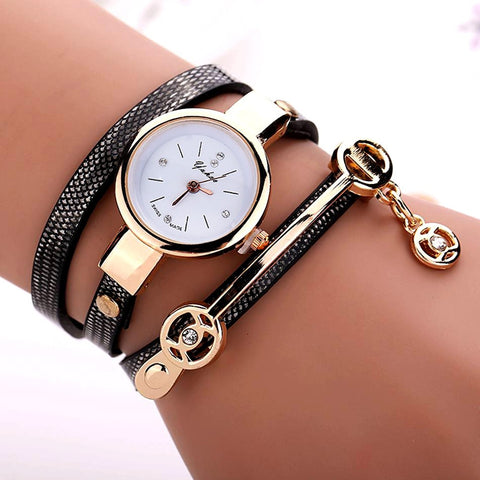 Women's Leather Bracelet Watch