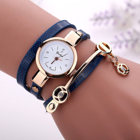 Women's Leather Bracelet Watch