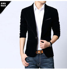 Mens blazer slim fit suit jacket black navy blue velvet