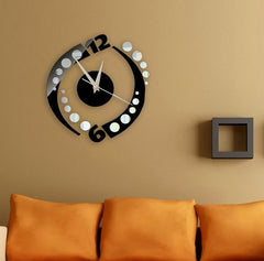 Circles Wall Sticker Home Living Room Decor Mirror Clock