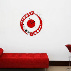 Circles Wall Sticker Home Living Room Decor Mirror Clock