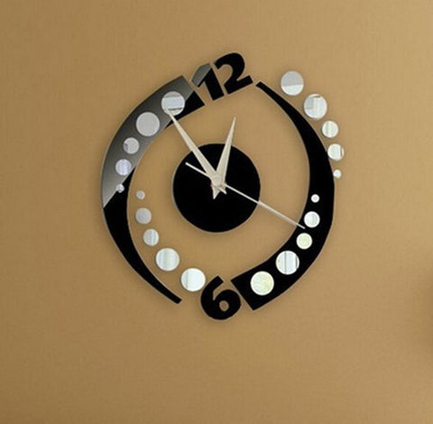 Circles Wall Sticker Home Living Room Decor Mirror Clock