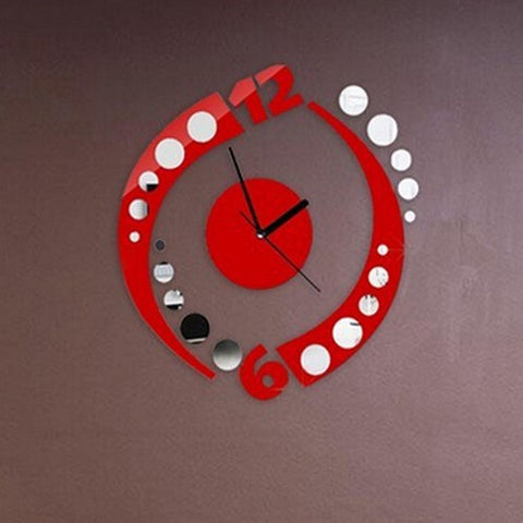 Circles Wall Sticker Home Living Room Decor Mirror Clock