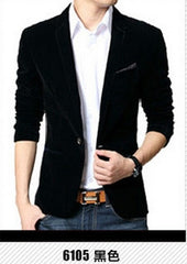 Mens blazer slim fit suit jacket black navy blue velvet